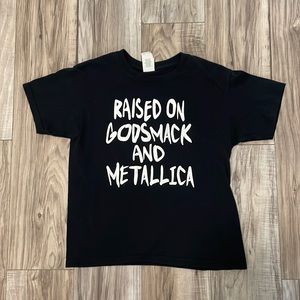 LIKE NEW: Raised on Godsmack & Metallica Youth T-Shirt